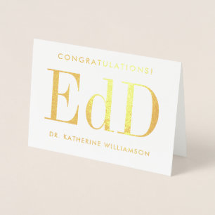 Personalised EdD Doctor Of Education Graduation Foil Card