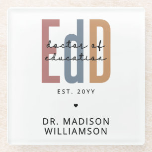 Personalised EdD Doctor Of Education Graduation Glass Coaster