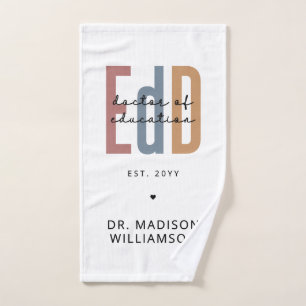 Personalised EdD Doctor Of Education Graduation Hand Towel
