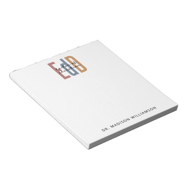 Personalised EdD Doctor Of Education Graduation Notepad (Angled)