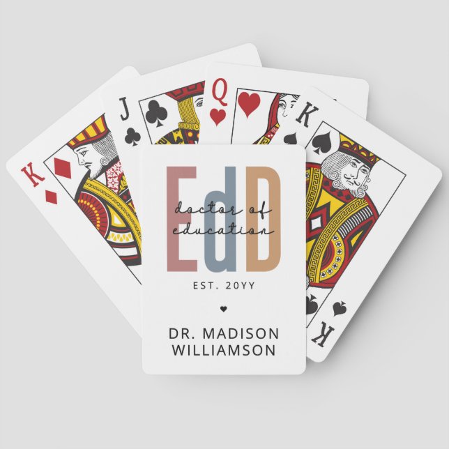 Personalised EdD Doctor Of Education Graduation Playing Cards (Back)