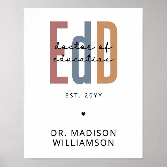 Personalised EdD Doctor Of Education Graduation Poster (Front)