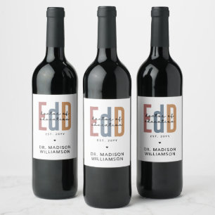 Personalised EdD Doctor Of Education Graduation Wine Label