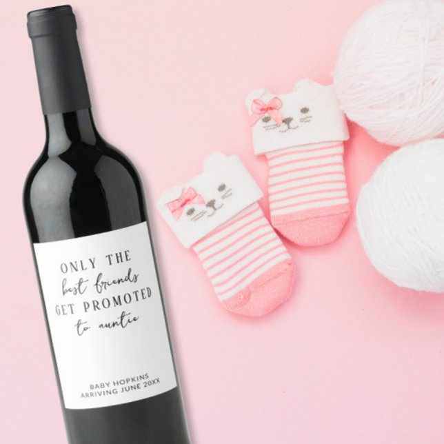 Personalised Editable Baby Announcement bestie Wine Label (Creator Uploaded)