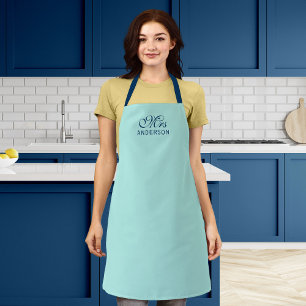 Personalised Editable Colours Elegant Script Mrs Apron