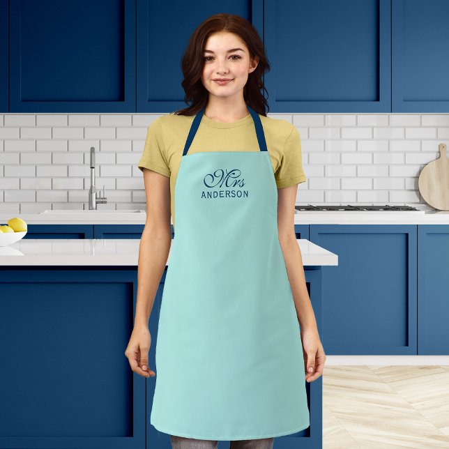 Personalised Editable Colours Elegant Script Mrs Apron (Creator Uploaded)