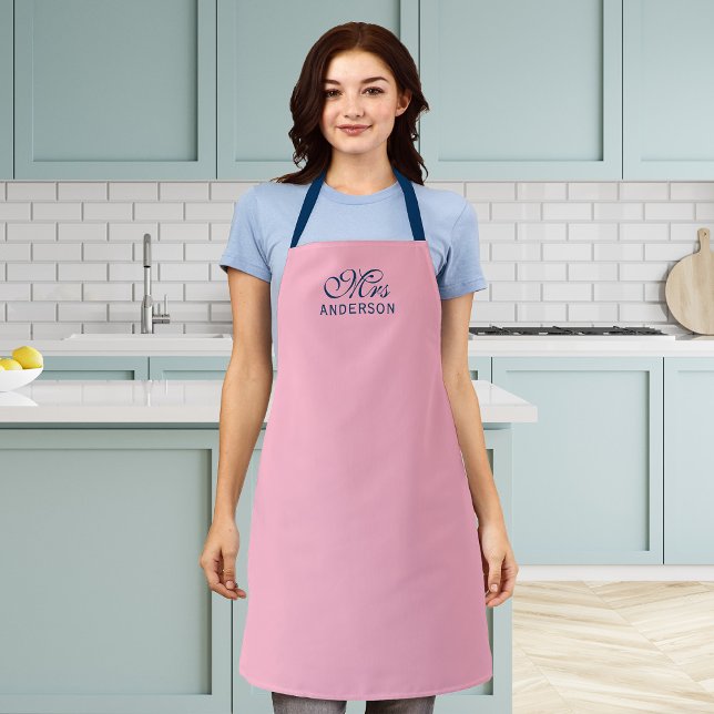 Personalised Editable Colours Elegant Script Mrs Apron (Creator Uploaded)