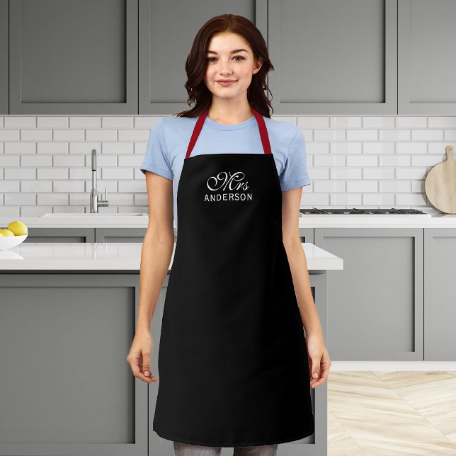 Personalised Editable Colours Elegant Script Mrs Apron (Creator Uploaded)