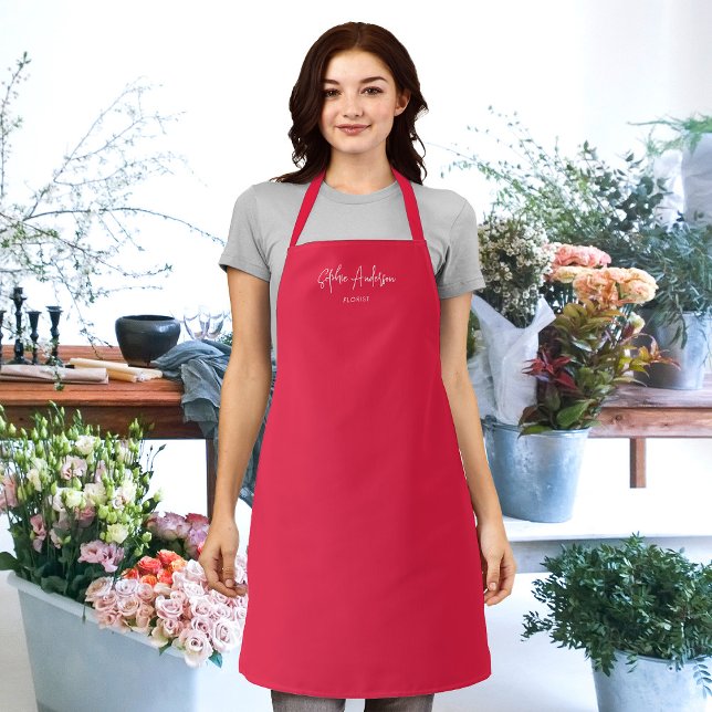 Personalised Editable Colours Trendy Modern Script Apron (Creator Uploaded)