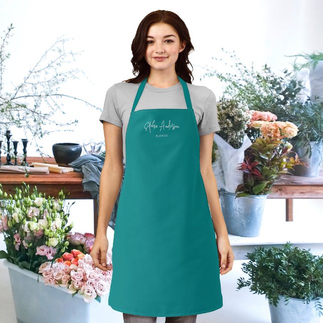 Personalised Editable Colours Trendy Modern Script Apron (Creator Uploaded)