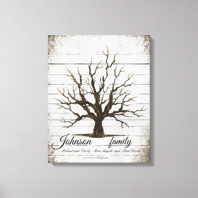 Personalised editable fingerprint tree canvas (Front)