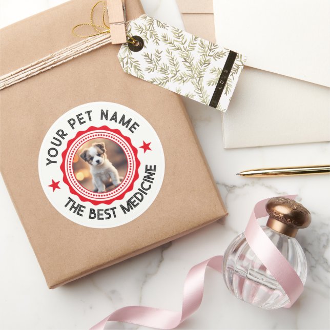 Personalised Editable Pet Lovers Classic Round Sticker (Gifting)
