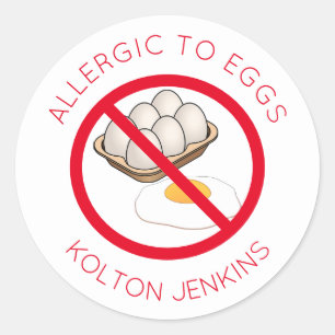 Personalised Egg Allergy Stickers