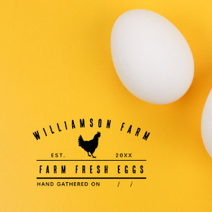 Personalised Egg Carton Rustic Family Farm Rubber Stamp