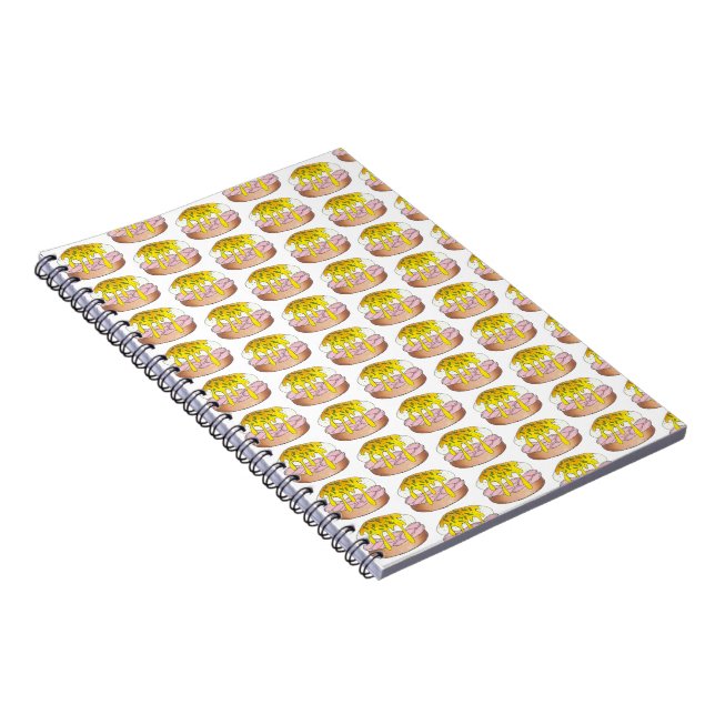 Personalised Eggs Benedict Breakfast Food Print Spiral Notebook (Right Side)
