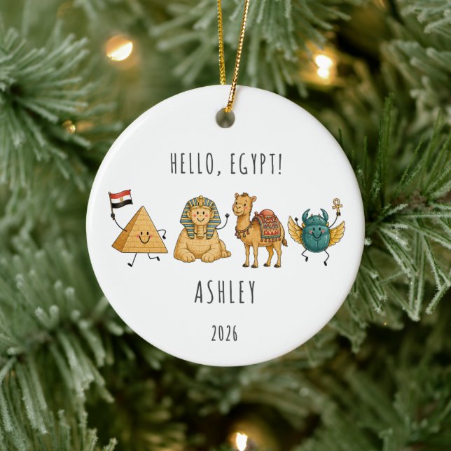 Personalised Egypt Vacation Travel Ornament (Tree)