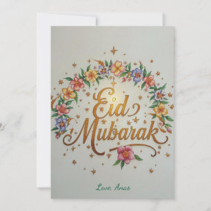 Personalised Eid Mubarak Floral Modern card