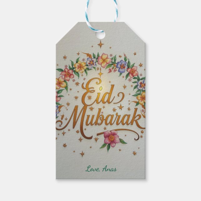 Personalised Eid Mubarak gift tags (Front)