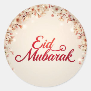 Personalised Eid Mubarak Muslim Classic  Round Sticker