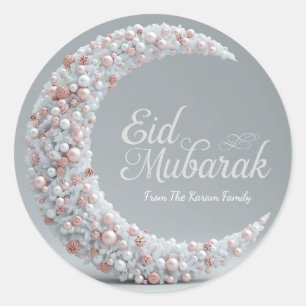 Personalised Eid Mubarak Muslim modern Classic  Round Sticker