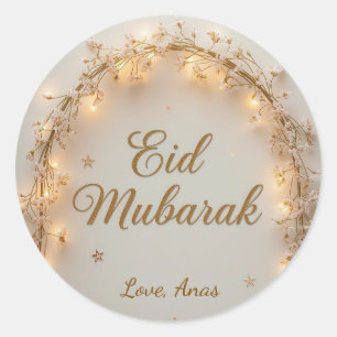 Personalised Eid Mubarak Round Stickers