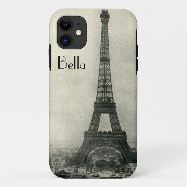 Personalised Eiffel Tower Paris iPhone Case (Back)