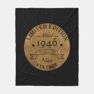 Personalised eighty five vintage 85th birthday fleece blanket