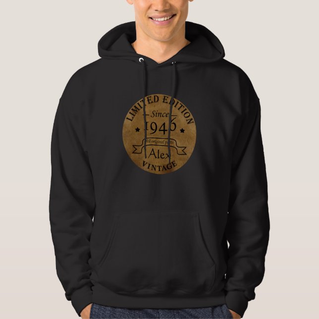 Personalised eighty five vintage 85th birthday hoodie (Front)