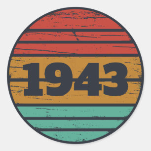 Personalised eighty vintage 80th birthday classic round sticker