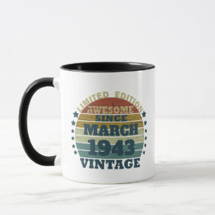 Personalised eighty vintage 80th birthday mug