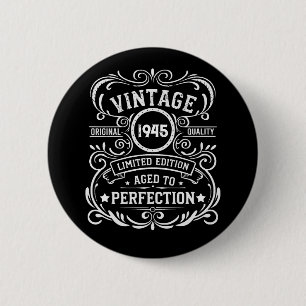 Personalised eighty vintage 80th birthday party 6 cm round badge