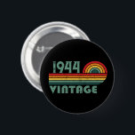 Personalised eighty vintage 80th birthday party 6 cm round badge<br><div class="desc">Add some originality to your wardrobe with this vintage sunset birthday graphic design featuring awesome typography font lettering. It's a great gift idea for men, women, husbands, wives, grandma, and grandpa who will love this unique artwork. The best funny holiday present for a happy birthday party. If you like this...</div>