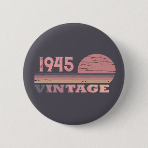 Personalised eighty vintage 80th birthday party 6 cm round badge