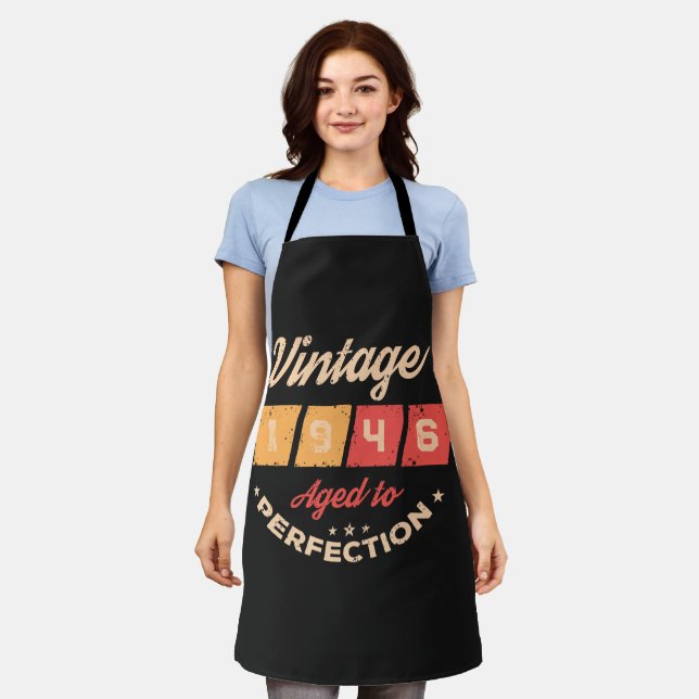 Personalised eighty vintage 80th birthday party apron (Worn)