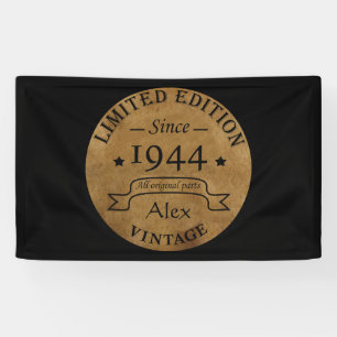 Personalised eighty vintage 80th birthday party banner