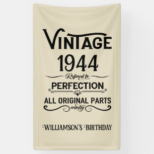 Personalised eighty vintage 80th birthday party banner