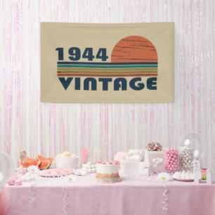 Personalised eighty vintage 80th birthday party banner