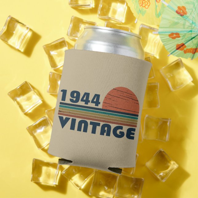 Personalised eighty vintage 80th birthday party can cooler (In Situ Summer)