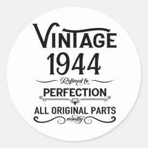 Personalised eighty vintage 80th birthday party classic round sticker