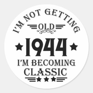 Personalised eighty vintage 80th birthday party classic round sticker