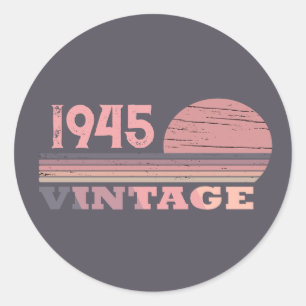 Personalised eighty vintage 80th birthday party classic round sticker