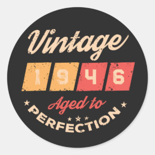 Personalised eighty vintage 80th birthday party classic round sticker