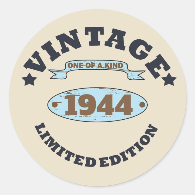 Personalised eighty vintage 80th birthday party classic round sticker (Front)