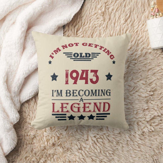Personalised eighty vintage 80th birthday party cushion (Blanket)