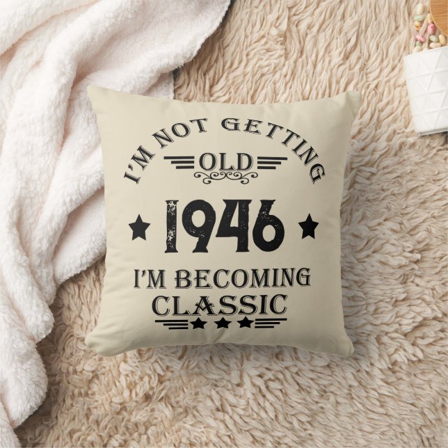 Personalised eighty vintage 80th birthday party cushion (Blanket)