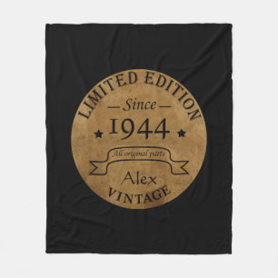 Personalised eighty vintage 80th birthday party fleece blanket