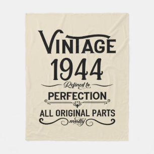 Personalised eighty vintage 80th birthday party fleece blanket