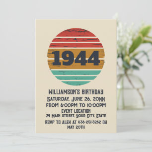 Personalised eighty vintage 80th birthday party invitation