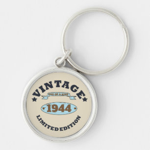 Personalised eighty vintage 80th birthday party key ring