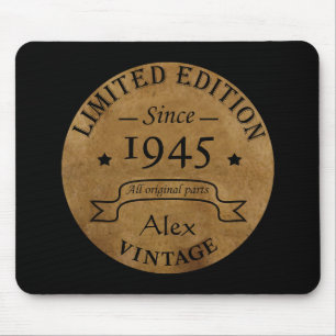 Personalised eighty vintage 80th birthday party mouse pad